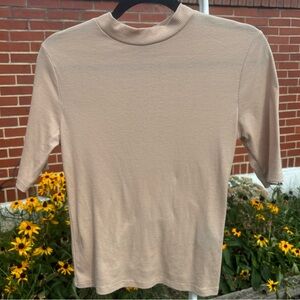 Stretchy Nude Mock Neck Top